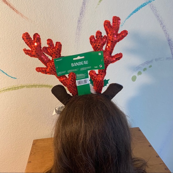 ❗️3/$10 PARTY CITY Sequin in Reindeer Antlers Head - Picture 4 of 4